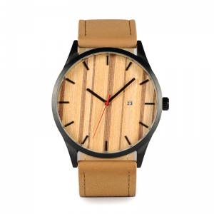 OBO BIRD WI17 Round Wrist Watch Mens Watches Top Brand Luxury Watches With Calendar Display Wood Dial In Box Fashion Accessory