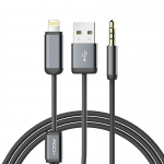 ROCK For Lightning Charge & Aux Audio 2 in 1 USB Cable For IPHONE Earphone HiFi Sound IOS11 to 3.5mm Jack Splitter