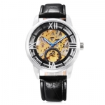 Winner 275 Male Auto Mechanical Watch Hollow Dial Luminous Wristwatch for Men